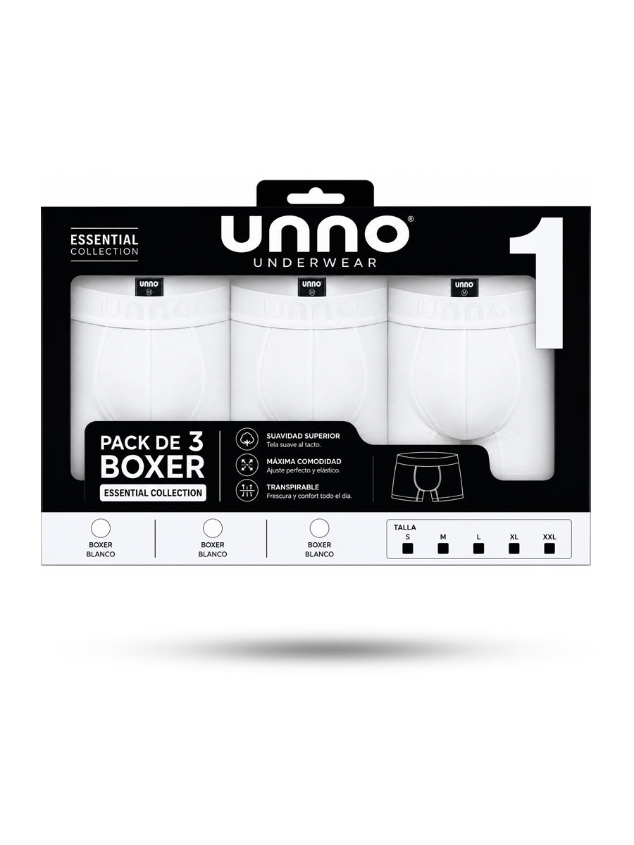 Pack 3 Boxer Essential Collection 1 (Boxer Blanco + Boxer Blanco + Boxer Blanco)